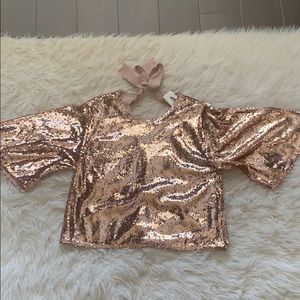 Rose Gold Sequin Top